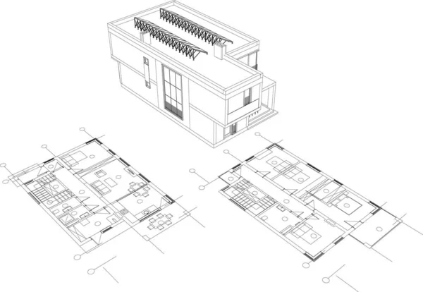 Ausgekleidete Architektonische Tapete Digitaler Hintergrund — Stockvektor