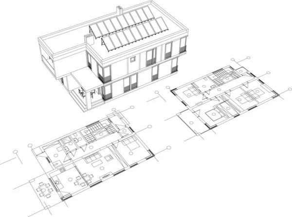 Papier Peint Architectural Doublé Fond Numérique — Image vectorielle