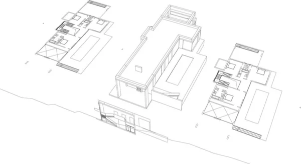 Bekleed Architectonisch Behang Digitale Achtergrond — Stockvector