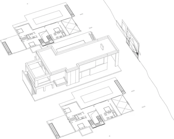 Ausgekleidete Architektonische Tapete Digitaler Hintergrund — Stockvektor