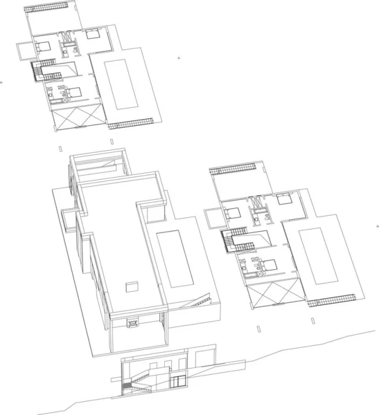 Papel Pintado Arquitectónico Forrado Fondo Digital — Archivo Imágenes Vectoriales