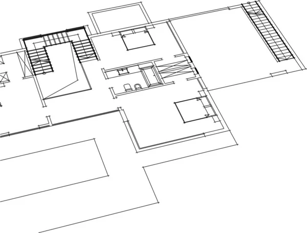 Bekleed Architectonisch Behang Digitale Achtergrond — Stockvector