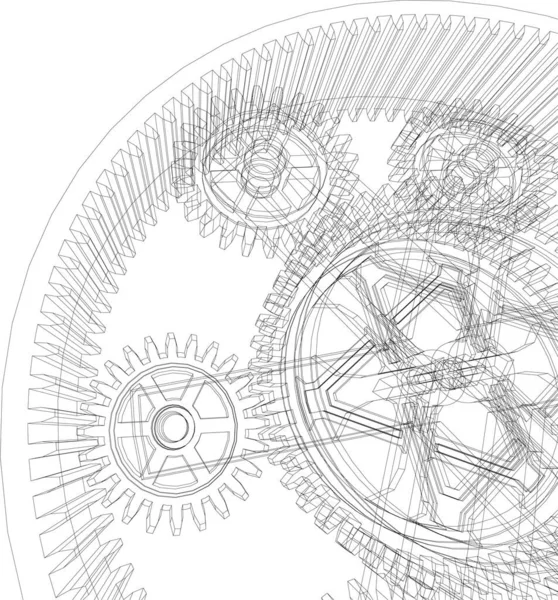 Векторная Иллюстрация Механизма Подкладки Шестерен — стоковый вектор