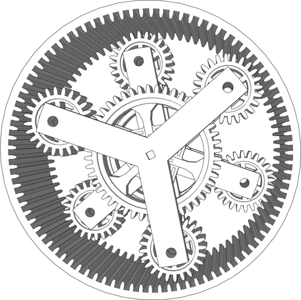 Vektorillustration Des Linierten Getriebemechanismus — Stockvektor