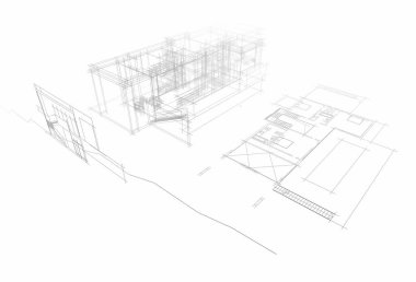 3d mimari proje, dijital duvar kağıdı