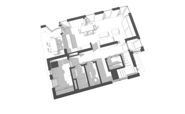 3d mimari proje, dijital duvar kağıdı