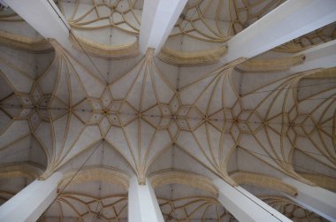 low angle view of cathedral corridor ceiling