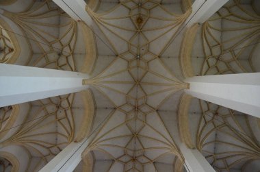 low angle view of cathedral corridor ceiling