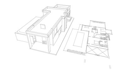 3d mimari proje, dijital duvar kağıdı