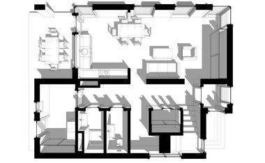 3d mimari proje, dijital duvar kağıdı