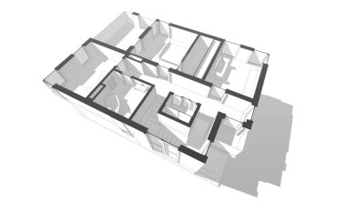 3d mimari proje, dijital duvar kağıdı