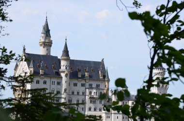 Eski kale binası manzarası ve yeşillik, Almanya