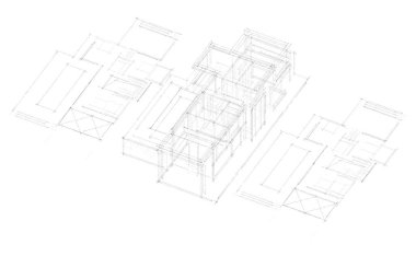 3d mimari proje, dijital duvar kağıdı