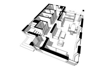 3d mimari proje, dijital duvar kağıdı