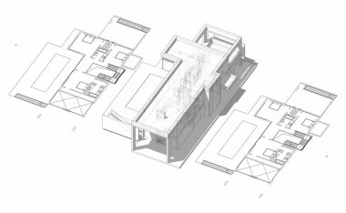 3d mimari proje, dijital duvar kağıdı