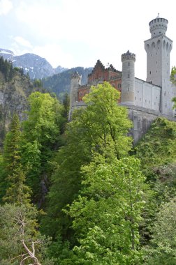 Eski kale binası manzarası ve yeşillik, Almanya