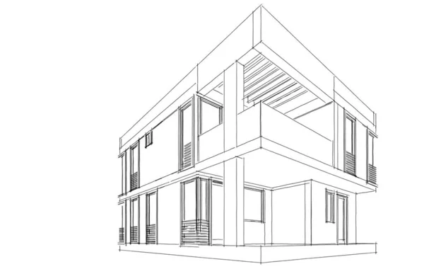 3D建筑项目 数码壁纸 — 图库照片