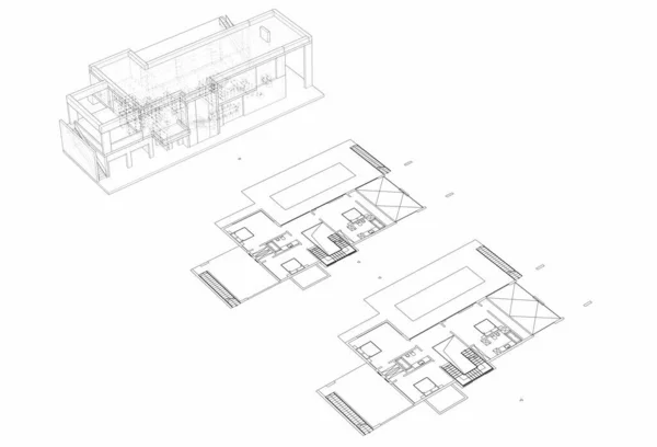 Projekt Architektoniczny Cyfrowa Tapeta — Zdjęcie stockowe