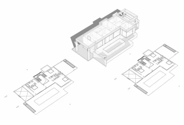 Arkitektoniskt Projekt Digital Tapet — Stockfoto