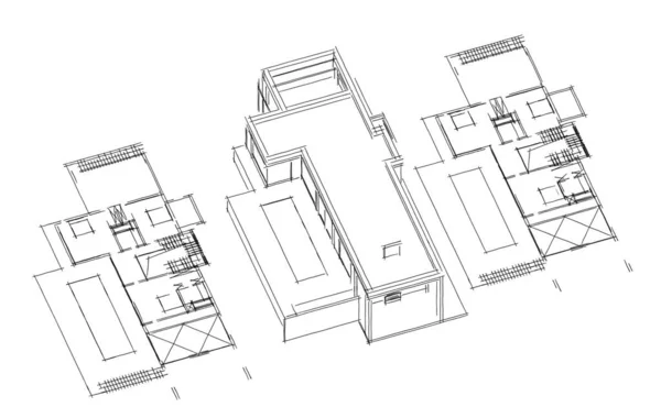 Architektonický Projekt Digitální Tapeta — Stock fotografie