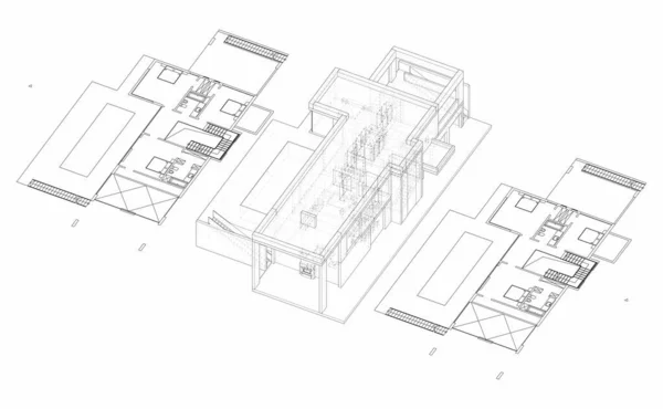 3D建筑项目 数码壁纸 — 图库照片