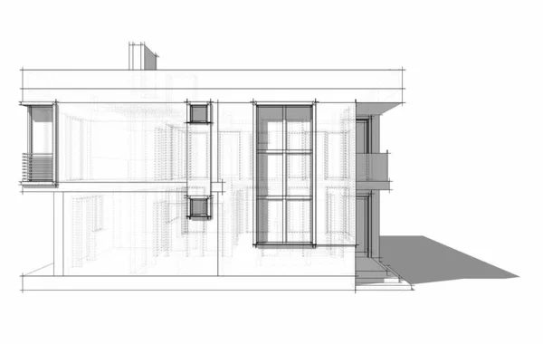 Architektonisches Projekt Digitale Tapete — Stockfoto