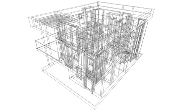 3D建築プロジェクト デジタル壁紙 — ストック写真