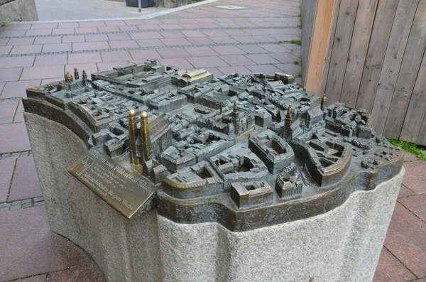 Metal Sculpture Old Town Model — Zdjęcie stockowe