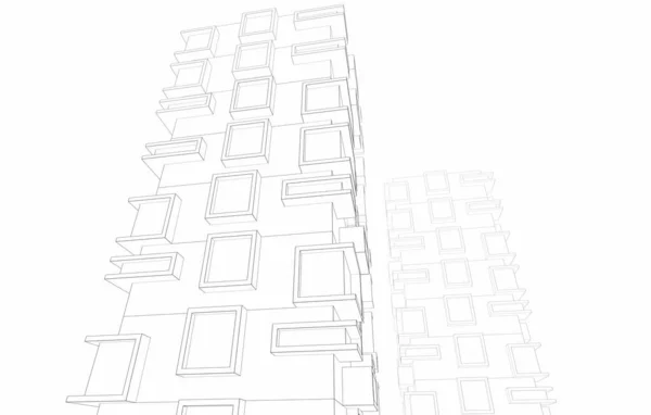 3D建筑项目 数码壁纸 — 图库照片