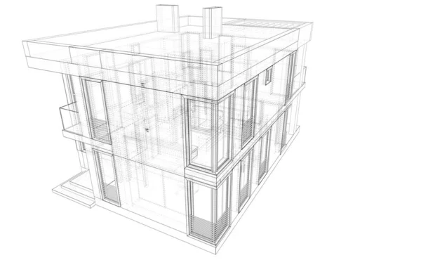 3D建筑项目 数码壁纸 — 图库照片