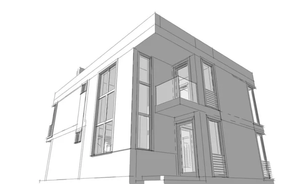 3D建筑项目 数码壁纸 — 图库照片