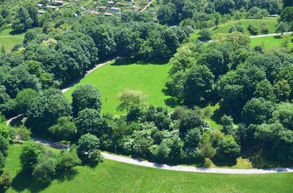 Erhöhter Blick Auf Die Grüne Parkszene — Stockfoto