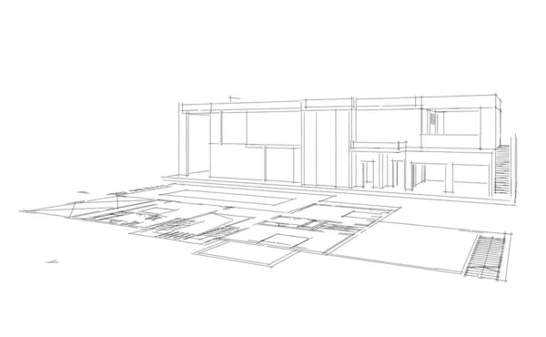 3D建筑项目 数码壁纸 — 图库照片