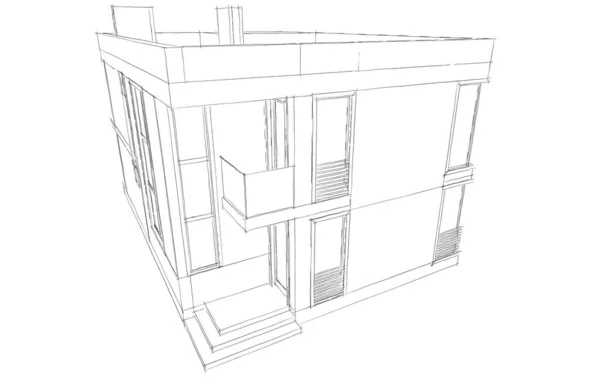 3D建筑项目 数码壁纸 — 图库照片