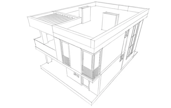 3D建筑项目 数码壁纸 — 图库照片