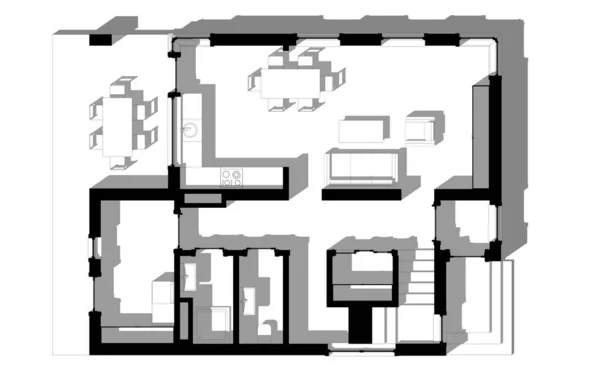 3D建筑项目 数码壁纸 — 图库照片