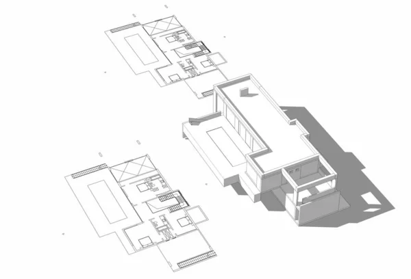 Arkitektoniskt Projekt Digital Tapet — Stockfoto