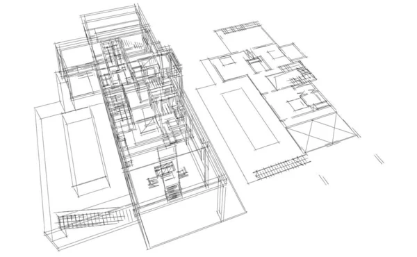 Arkitektoniskt Projekt Digital Tapet — Stockfoto