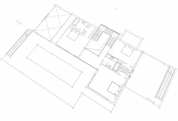 3D建築プロジェクト デジタル壁紙 — ストック写真