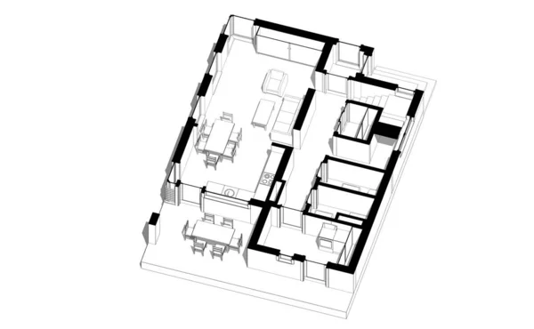 Architektonisches Projekt Digitale Tapete — Stockfoto