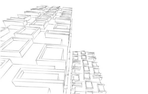 3D建築プロジェクト デジタル壁紙 — ストック写真