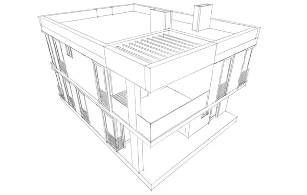 3D建筑项目 数码壁纸 — 图库照片