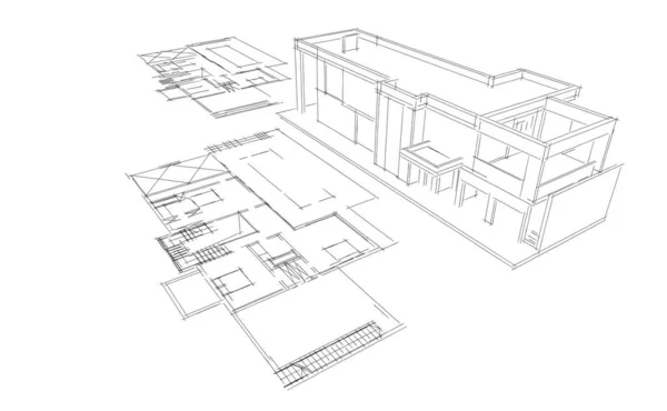 Projekt Architektoniczny Cyfrowa Tapeta — Zdjęcie stockowe