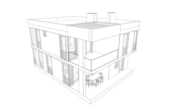 3D建筑项目 数码壁纸 — 图库照片