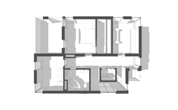 Architektonický Projekt Digitální Tapeta — Stock fotografie