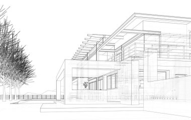 3d mimari proje, dijital duvar kağıdı