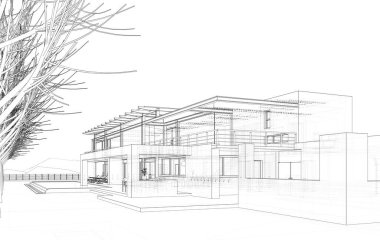 3d mimari proje, dijital duvar kağıdı