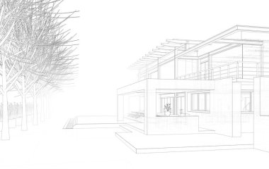 3d mimari proje, dijital duvar kağıdı