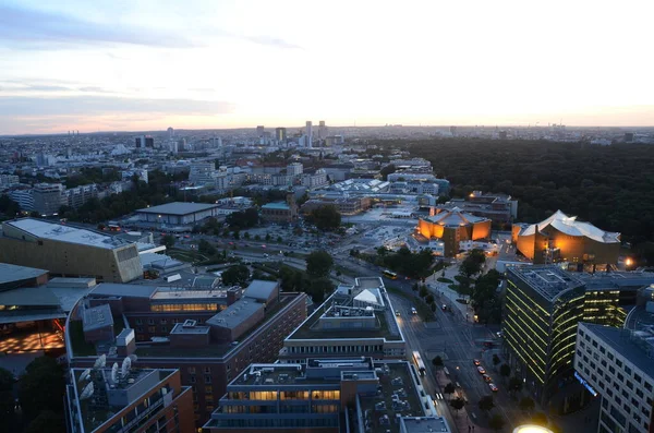 Vista Dell Architettura Tramonto Berlin Città Scena — Foto Stock