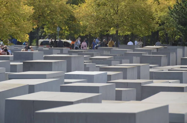 Lidé Památníku Zavražděných Židů Evropy Berlíně Německo — Stock fotografie